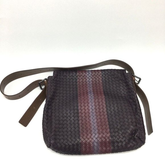 AUTHENTIC BOTTEGA VENETA 161314 Intrecciato Messenger Shoulder Shoulder Ba